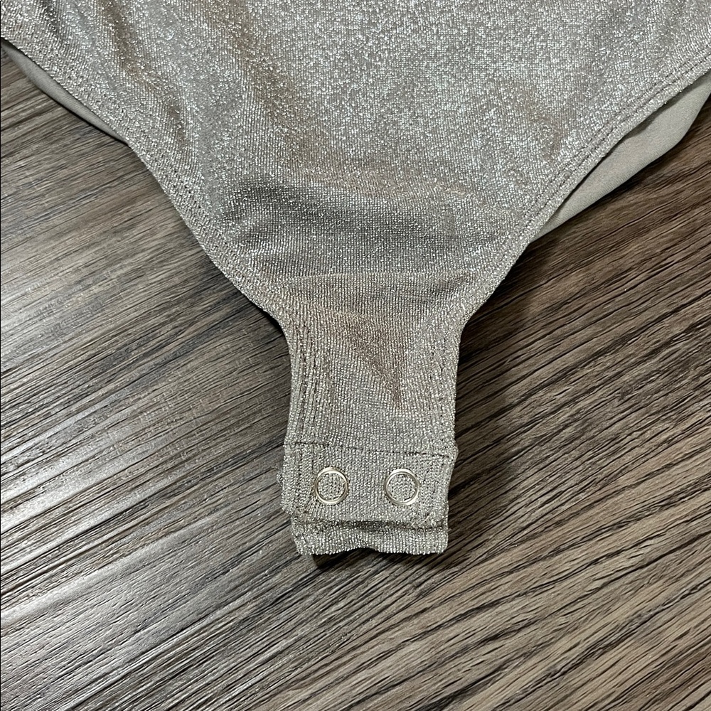 Sparkling Silver Women’s Thong Bodysuit - Picture 3 of 6